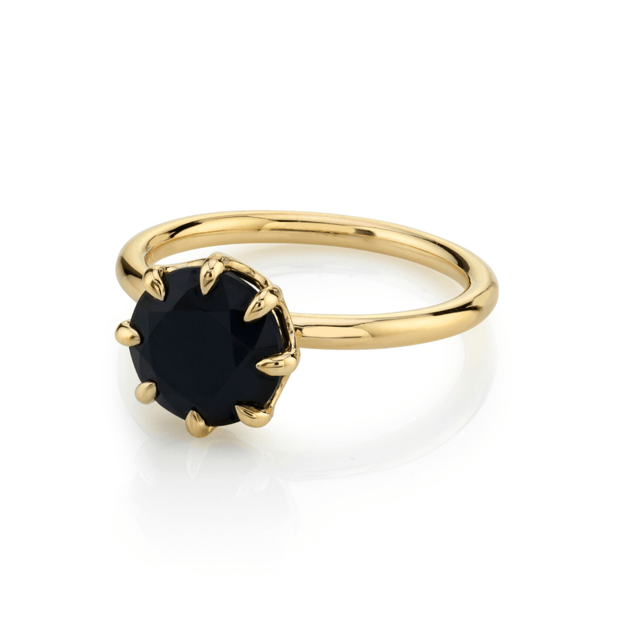 Marrow Fine Jewelry Black Onyx Solitaire Alternative Engagement Ring [Yellow Gold]