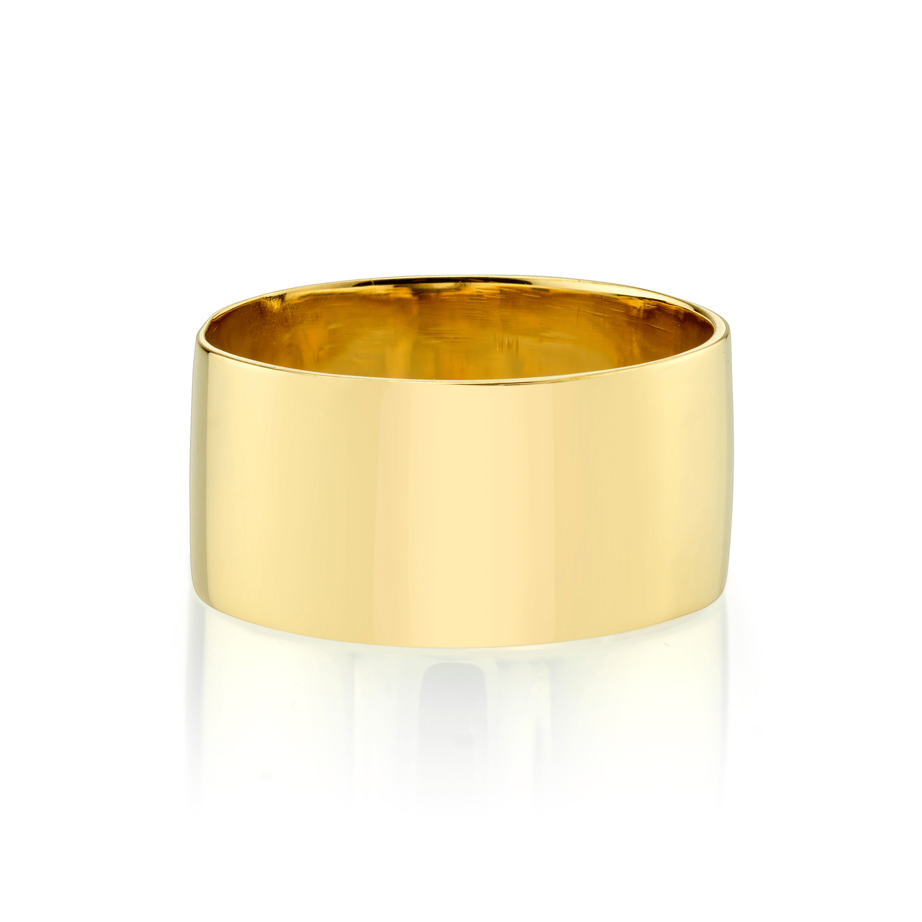 Yellow gold on sale cigar band ring