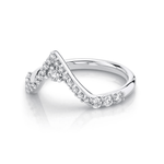 Marrow Fine Jewelry White Diamond Pavé Triangle Stacking Wedding Band [White Gold]