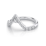 Marrow Fine Jewelry White Diamond Pavé Triangle Stacking Wedding Band [White Gold]