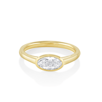 Marrow Fine Jewelry White Diamond Moval Ring [Yellow Gold]