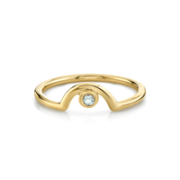 Marrow Fine Jewelry Light Grey Spinel August Birthstone Arch Band [Yellow Gold]