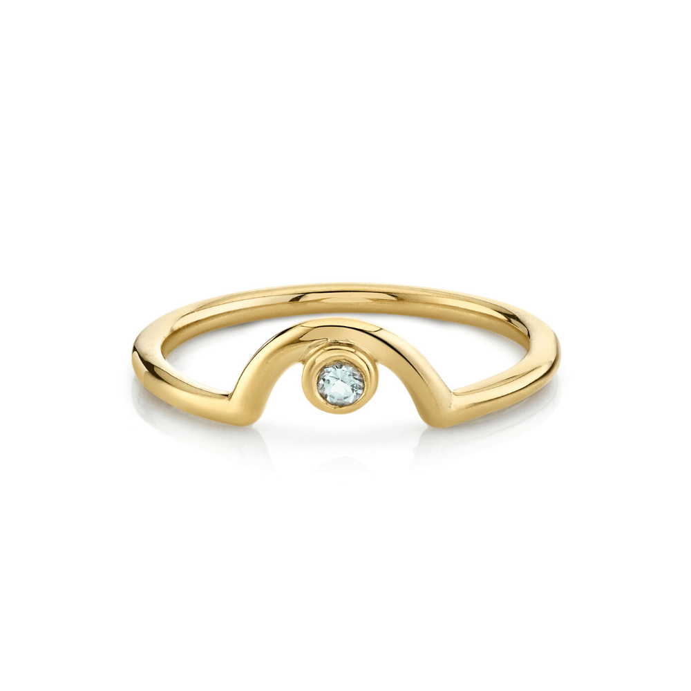 Marrow Fine Jewelry Light Grey Spinel August Birthstone Arch Band