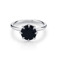 Marrow Fine Jewelry Black Onyx Solitaire Alternative Engagement Ring [White Gold]
