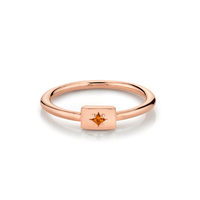Marrow Fine Jewelry Orange Citrine November Birthstone Plate Stacking Ring [Rose Gold]