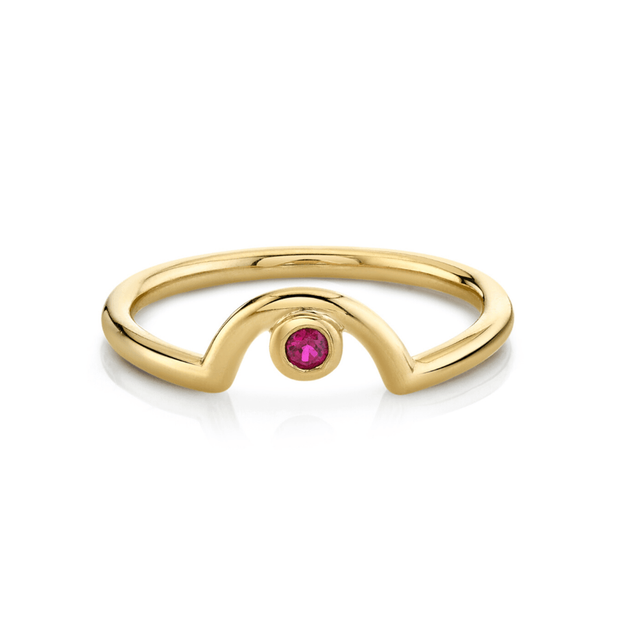 Marrow Fine Jewelry Ruby Arch July Birthstone Stacking Band [Yellow Gold]