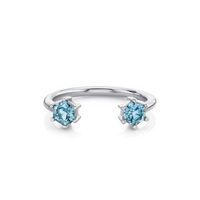 Marrow Fine Jewelry Blue Montana Sapphire Open Shank Stacking Band [White Gold]