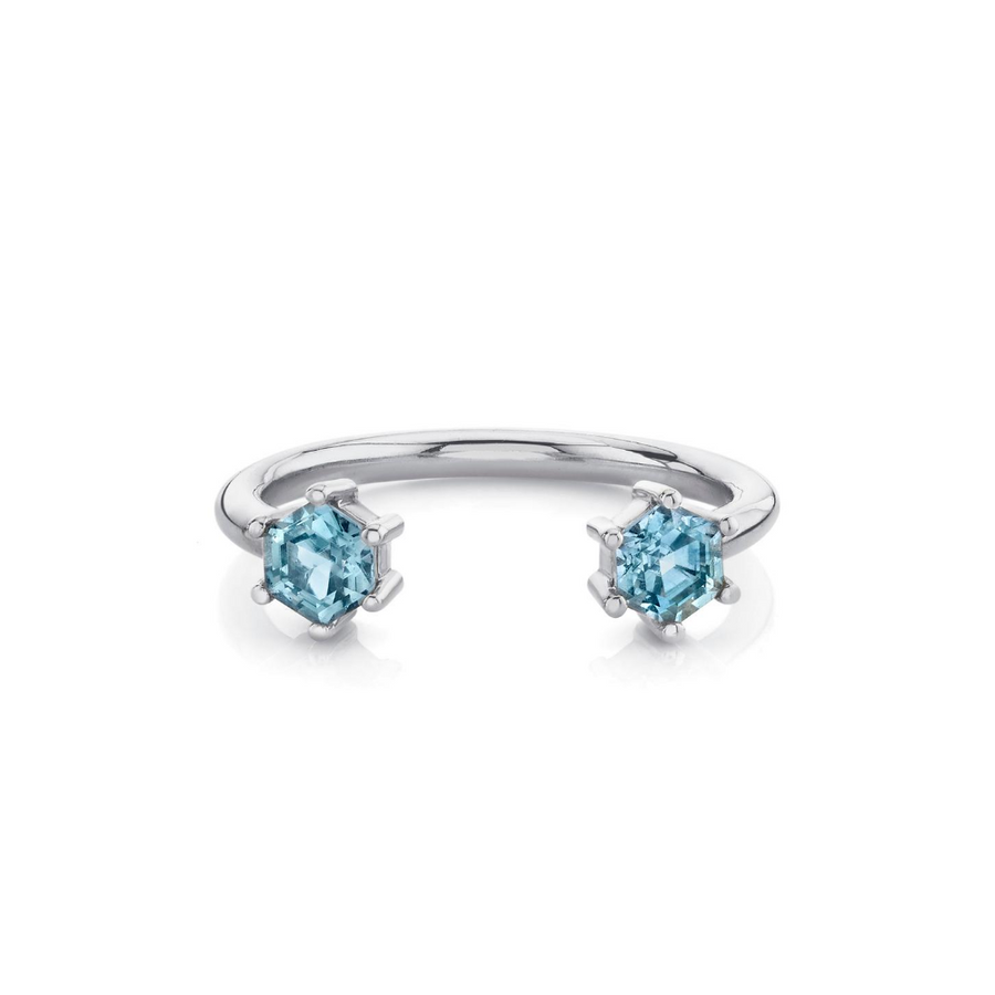 Marrow Fine Jewelry Blue Montana Sapphire Open Shank Stacking Band [White Gold]