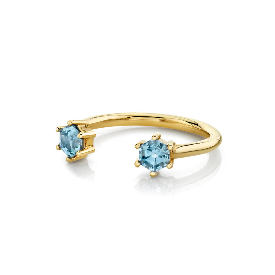 Marrow Fine Jewelry Blue Montana Sapphire Open Shank Stacking Band [Yellow Gold]