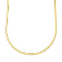 Marrow Fine Solid Gold Herringbone Chain Layering Necklace [Yellow Gold]