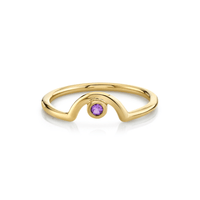 Marrow Fine Jewelry  Amethyst Birthstone Star Stacking Ring [Yellow Gold]