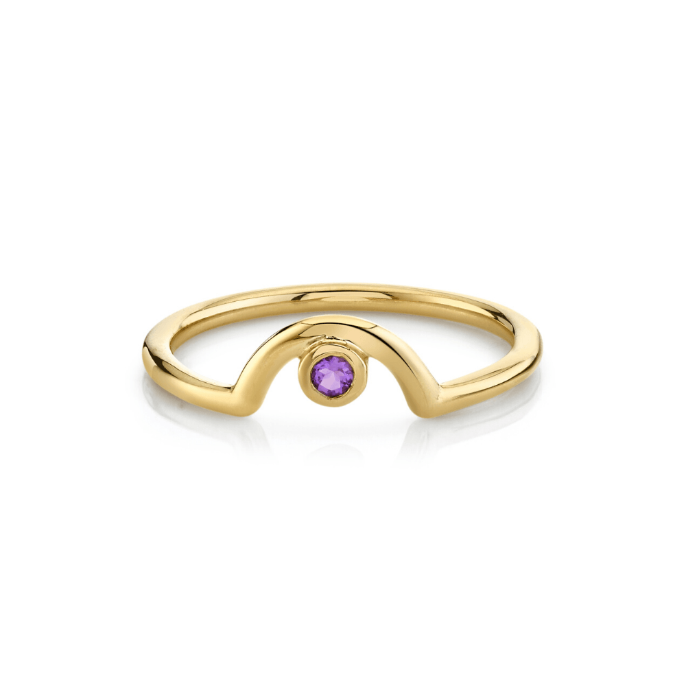 Marrow Fine Jewelry  Amethyst Birthstone Star Stacking Ring