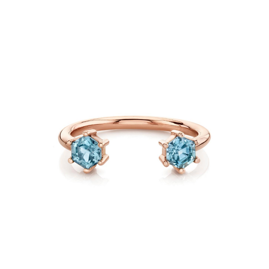 Marrow Fine Jewelry Blue Montana Sapphire Open Shank Stacking Band [Rose Gold]