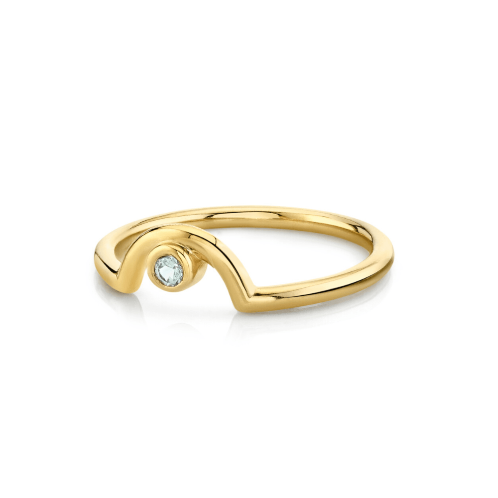 Marrow Fine Jewelry Light Grey Spinel August Birthstone Arch Band