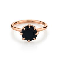 Marrow Fine Jewelry Black Onyx Solitaire Alternative Engagement Ring [Rose Gold]