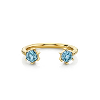 Marrow Fine Jewelry Blue Montana Sapphire Open Shank Stacking Band [Yellow Gold]