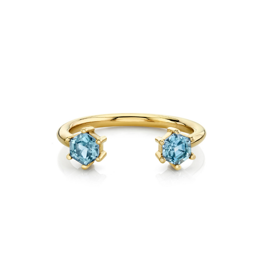 Marrow Fine Jewelry Blue Montana Sapphire Open Shank Stacking Band [Yellow Gold]
