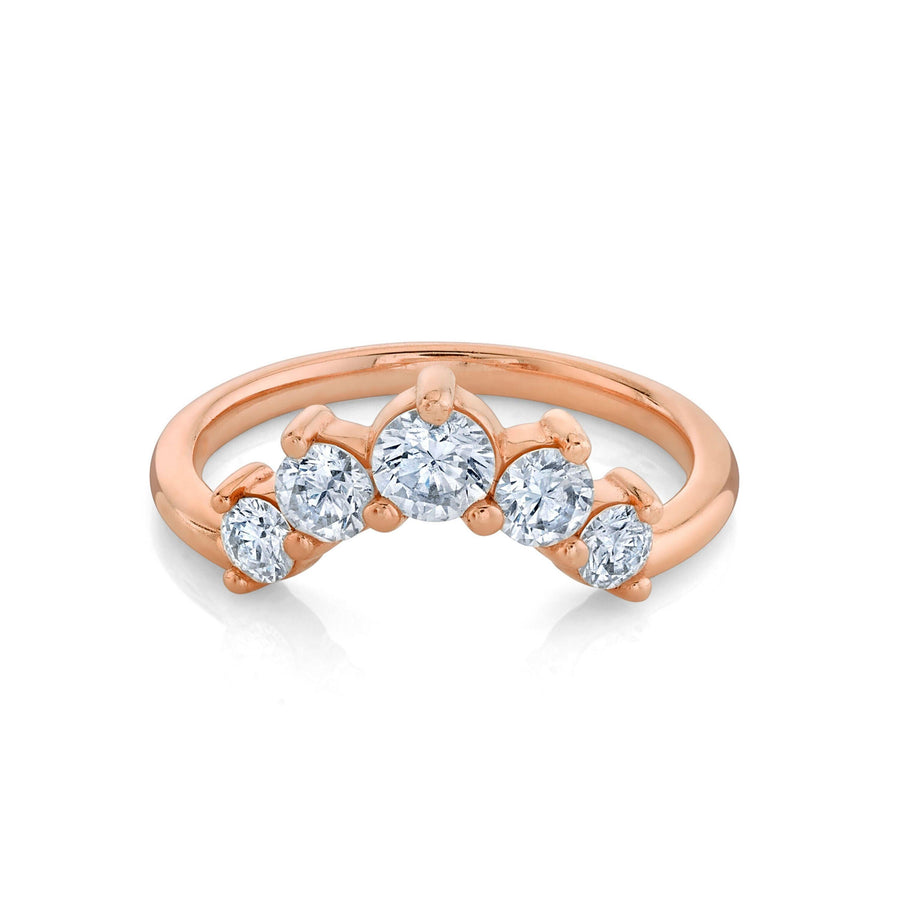 Marrow Fine Jewelry Curvy White Diamond Five Stone Headdress [Rose Gold]