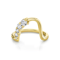 Marrow Fine Jewelry White Diamond Wave Wedding And Stacking Band [Yellow Gold]