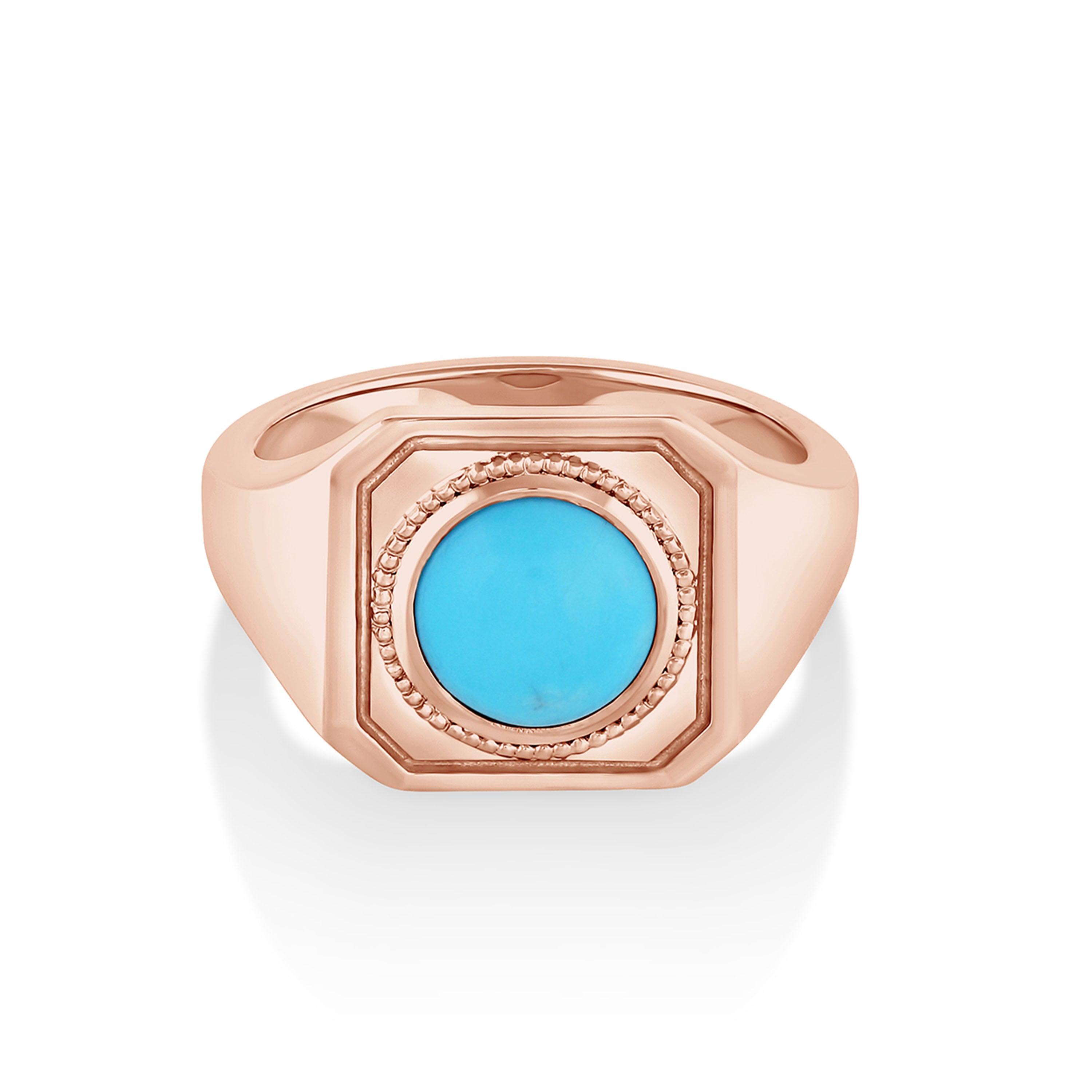 Marrow Fine Jewelry Aegean Turquoise Signet Ring