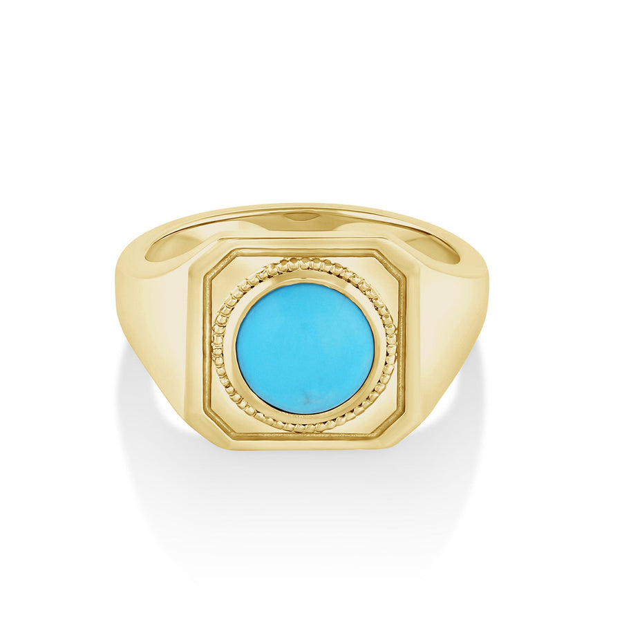Marrow Fine Jewelry Aegean Turquoise Signet Ring [Yellow Gold]