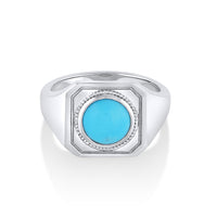 Marrow Fine Jewelry Aegean Turquoise Signet Ring [White Gold]