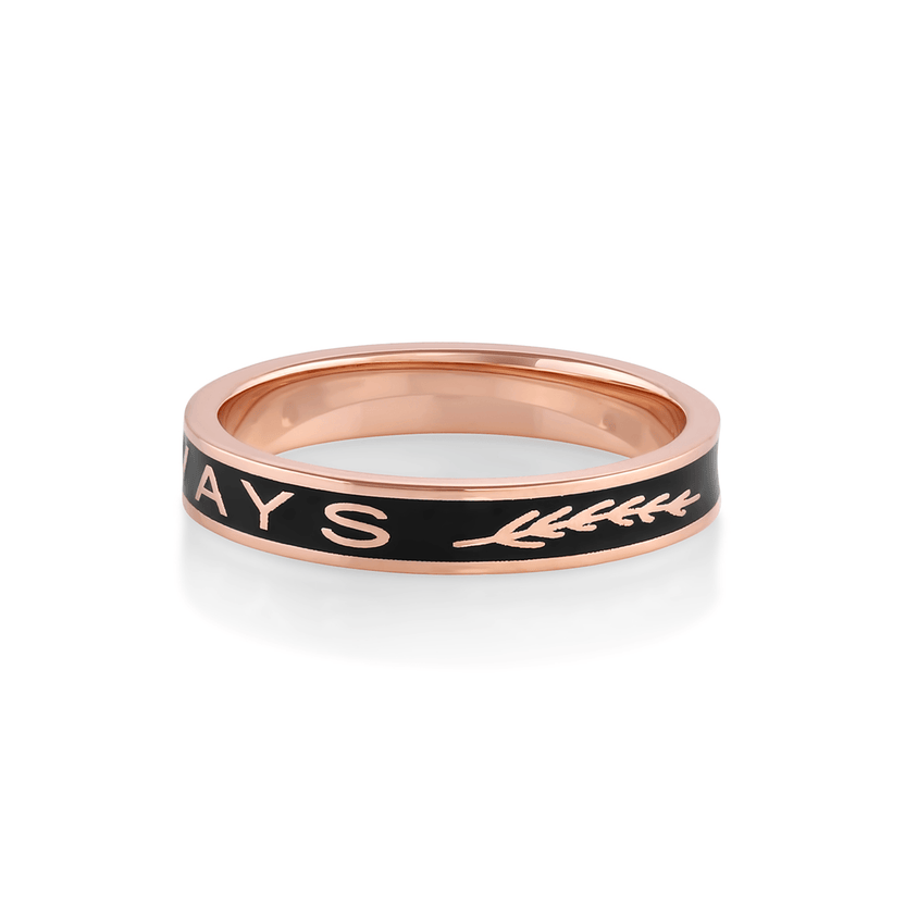 Til Death Black Enamel Band 4mm Marrow Fine