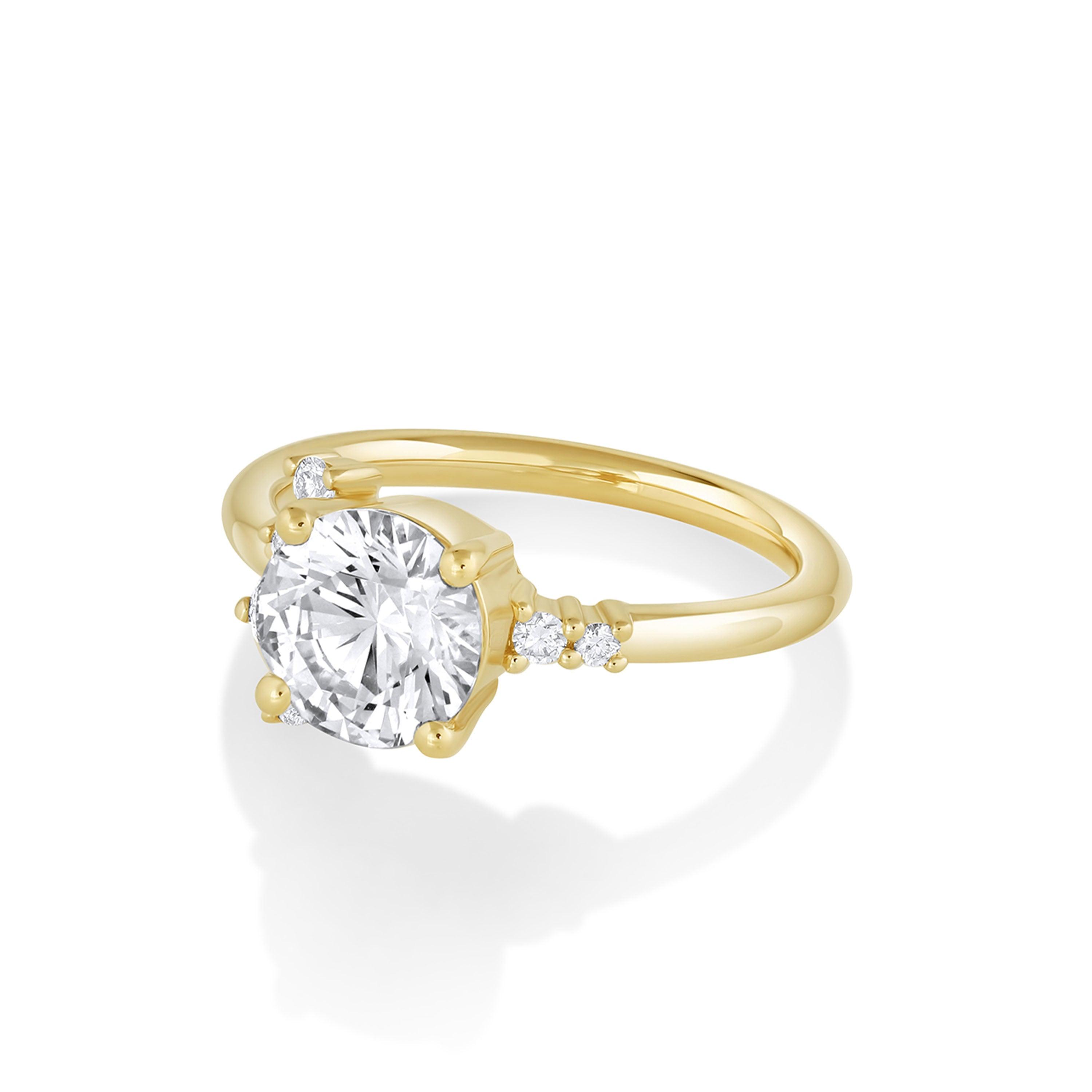 Marrow Fine Jewelry Amelia White Diamond Round Cluster Engagement Ring