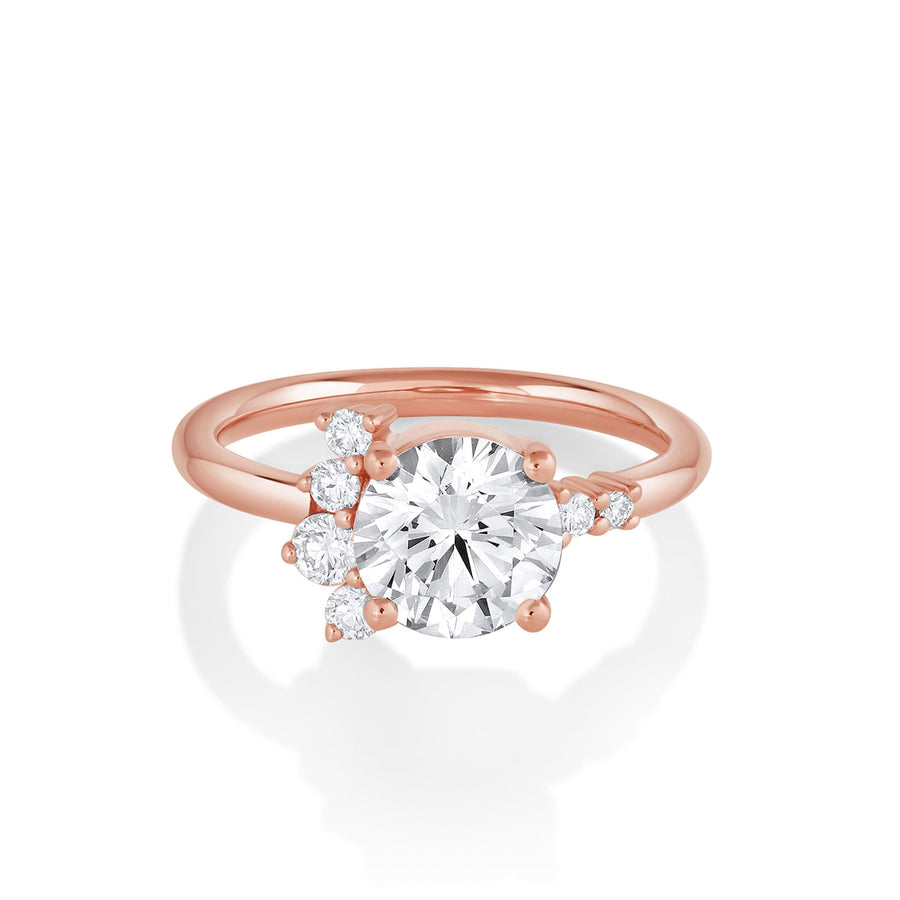Marrow Fine Jewelry Amelia White Diamond Round Cluster Engagement Ring [Rose Gold]
