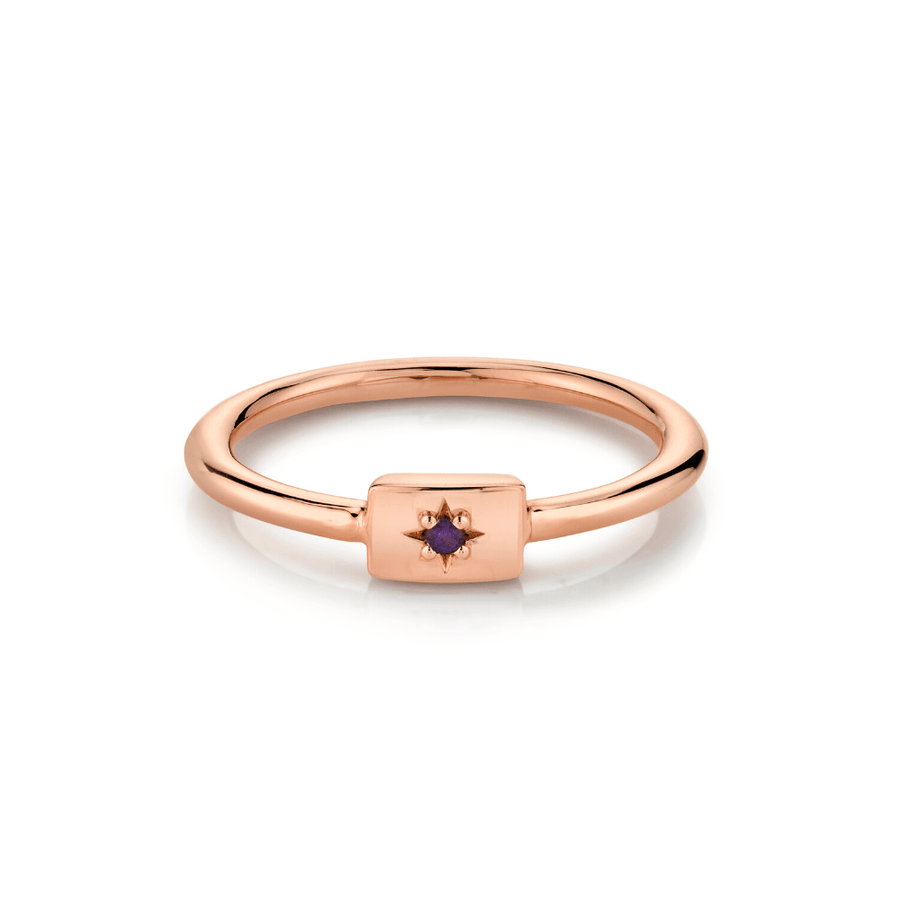 Marrow Fine Jewelry Amethyst Plate Stacking Ring [Rose Gold]