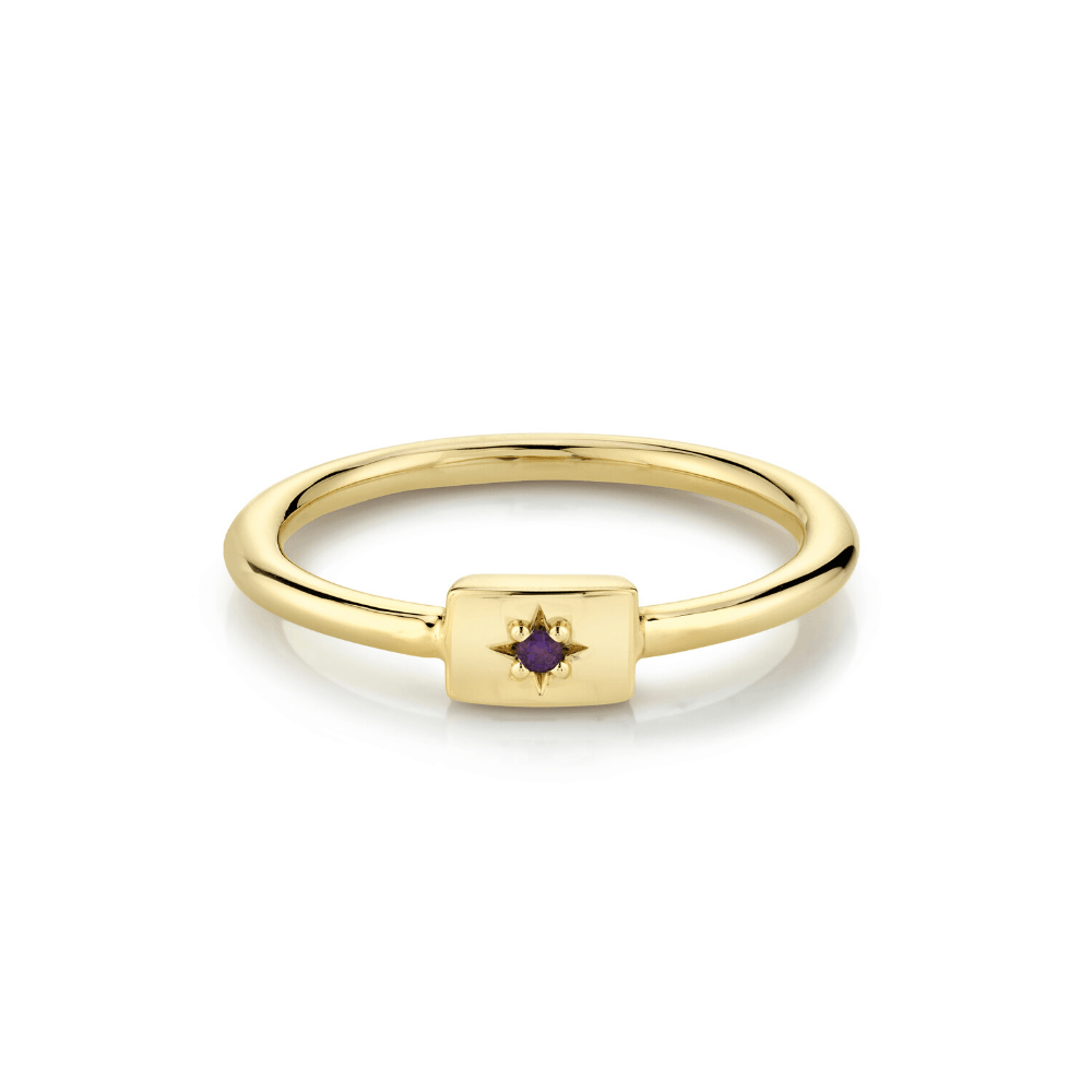 Marrow Fine Jewelry Amethyst Plate Stacking Ring