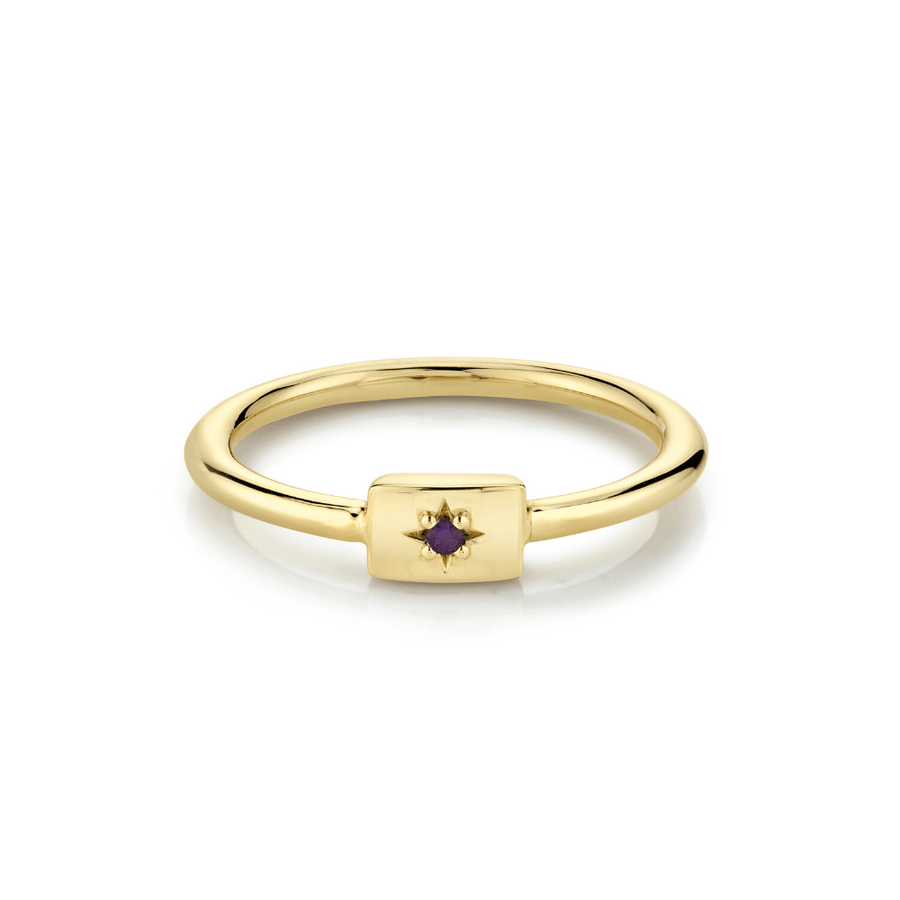 Marrow Fine Jewelry Amethyst Plate Stacking Ring [Yellow Gold]