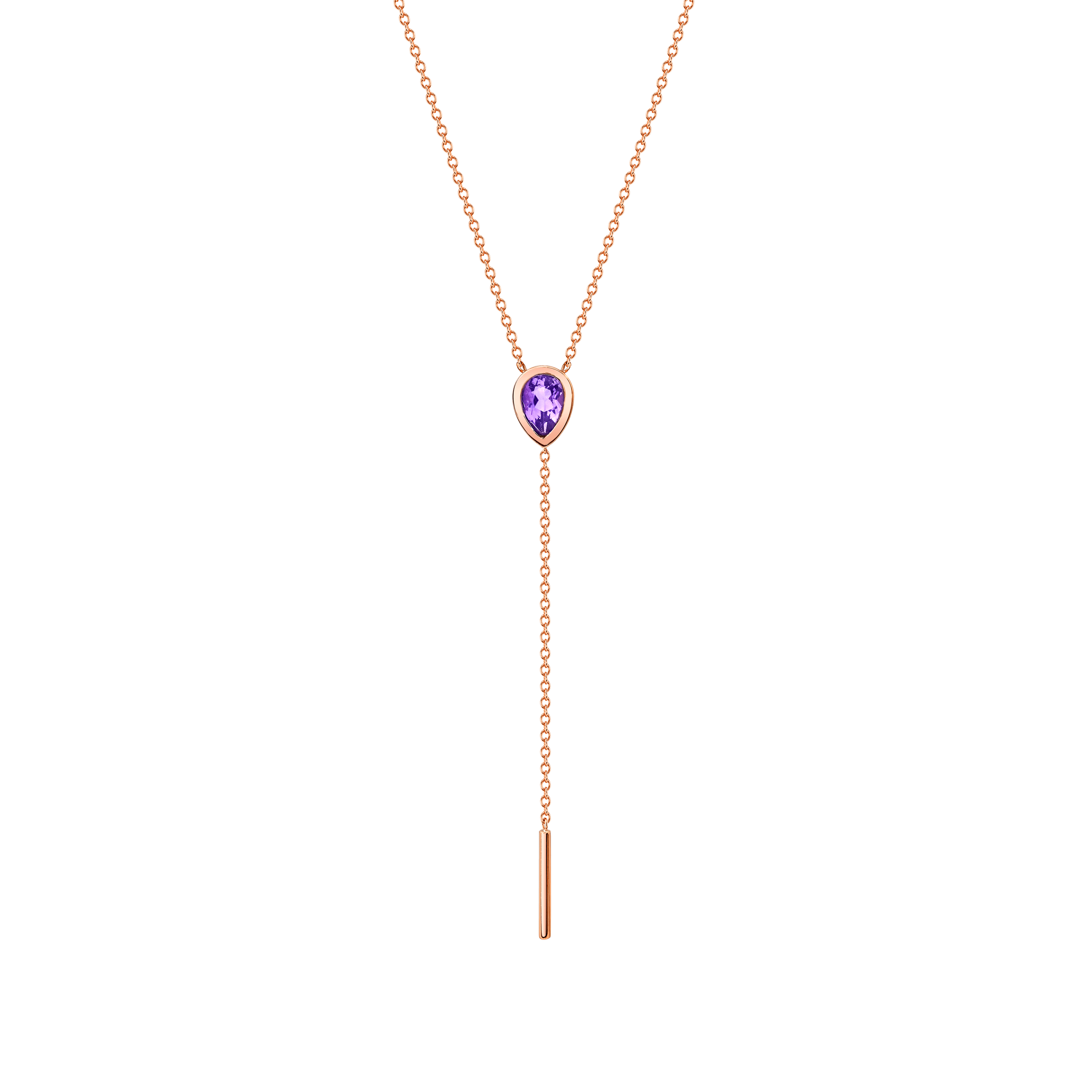 Marrow Fine Jewelry Purple Amethyst Lariat Necklace