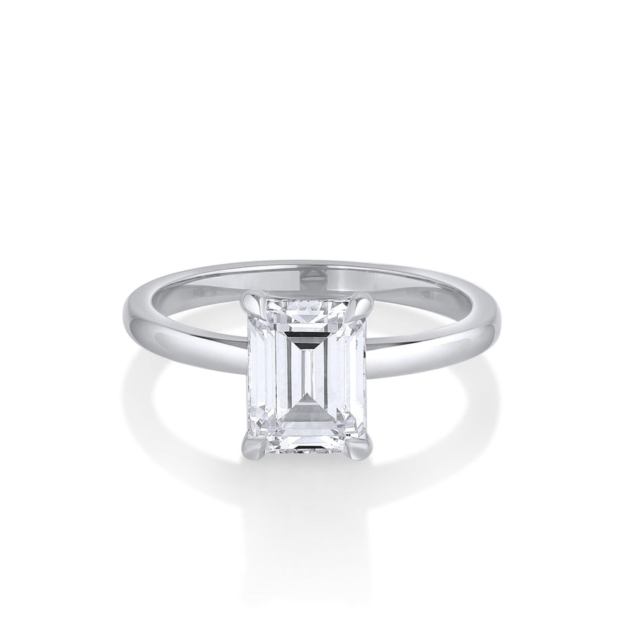 Marrow Fine Jewelry Annette Solitaire Emerald Cut White Diamond Engagement Ring [White Gold]