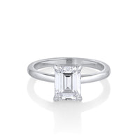 Marrow Fine Jewelry Annette Solitaire Emerald Cut White Diamond Engagement Ring [White Gold]