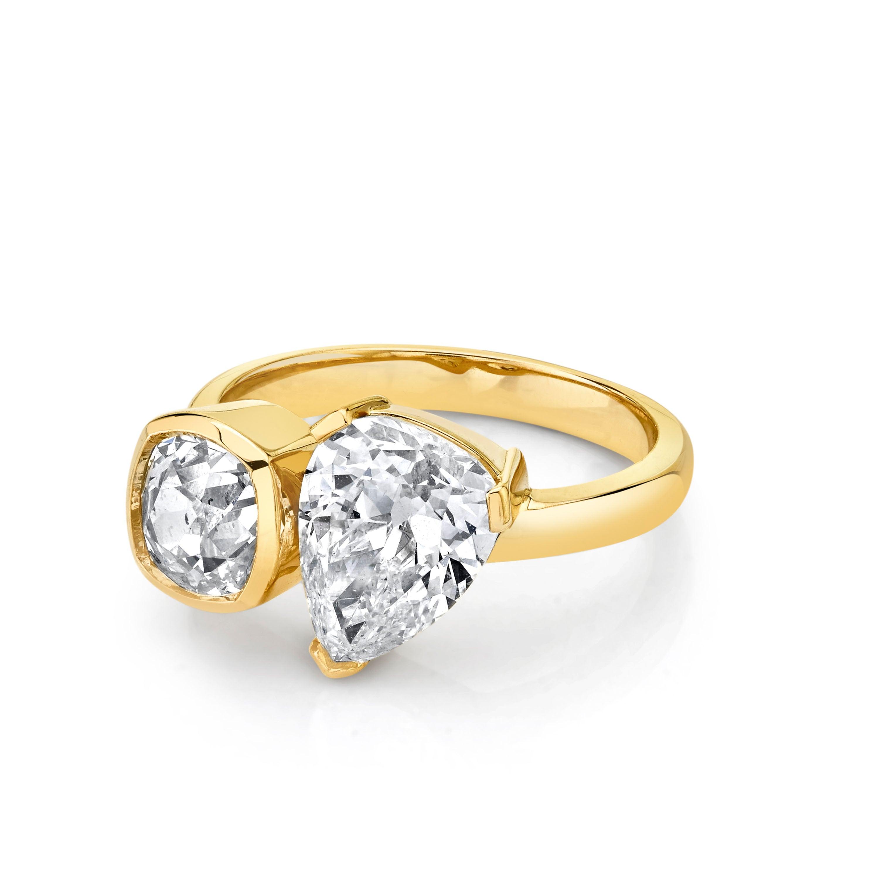 Marrow Fine Jewelry Antique Diamond Toi Et Moi Ring