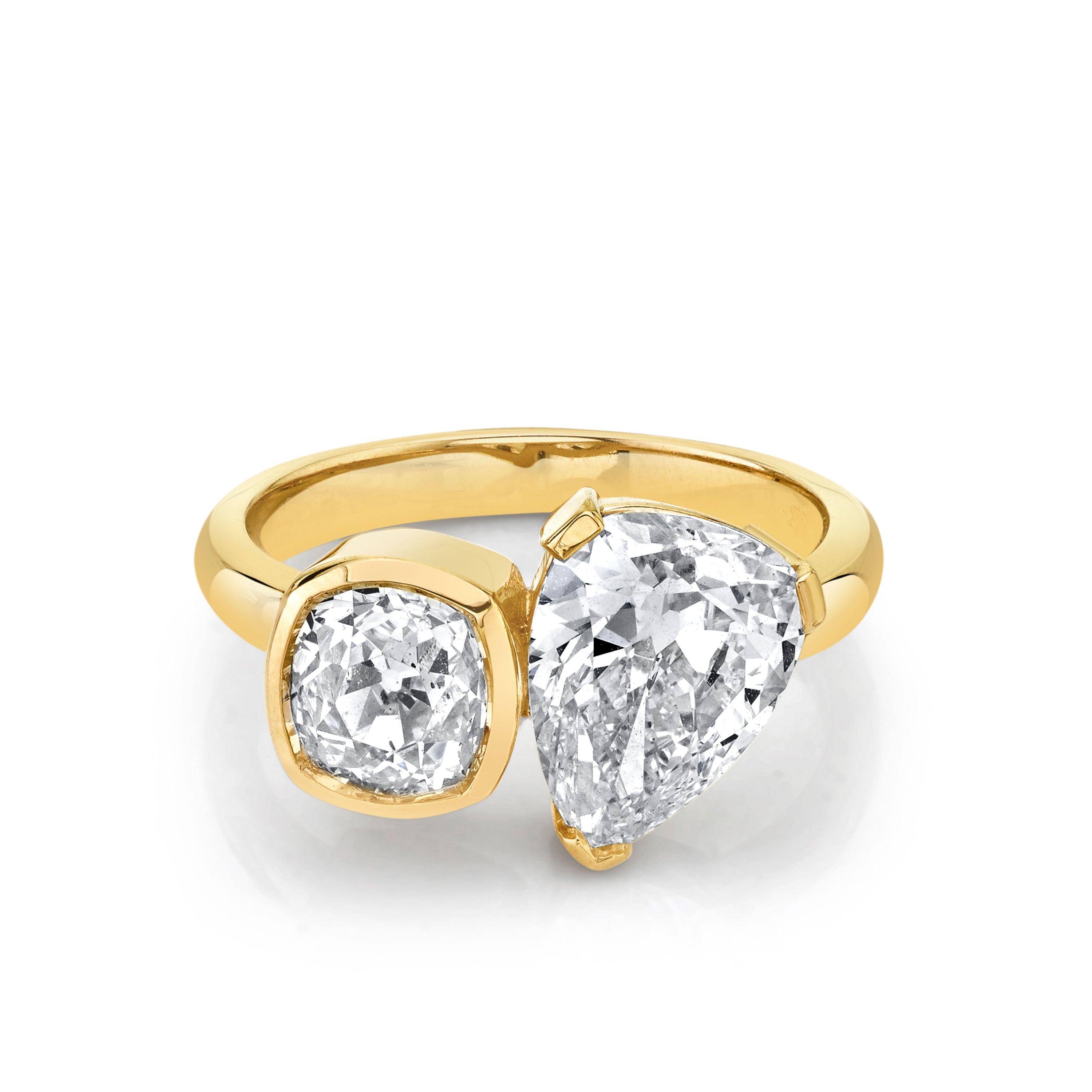 Marrow Fine Jewelry Antique Diamond Toi Et Moi Ring