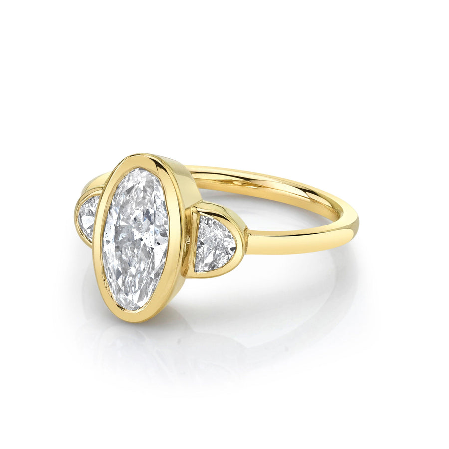 Marrow Fine Jewelry Antique Moval Half Moons Ring [Yellow Gold]