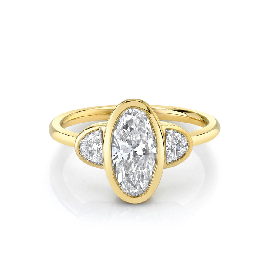 Marrow Fine Jewelry Antique Moval Half Moons Ring [Yellow Gold]