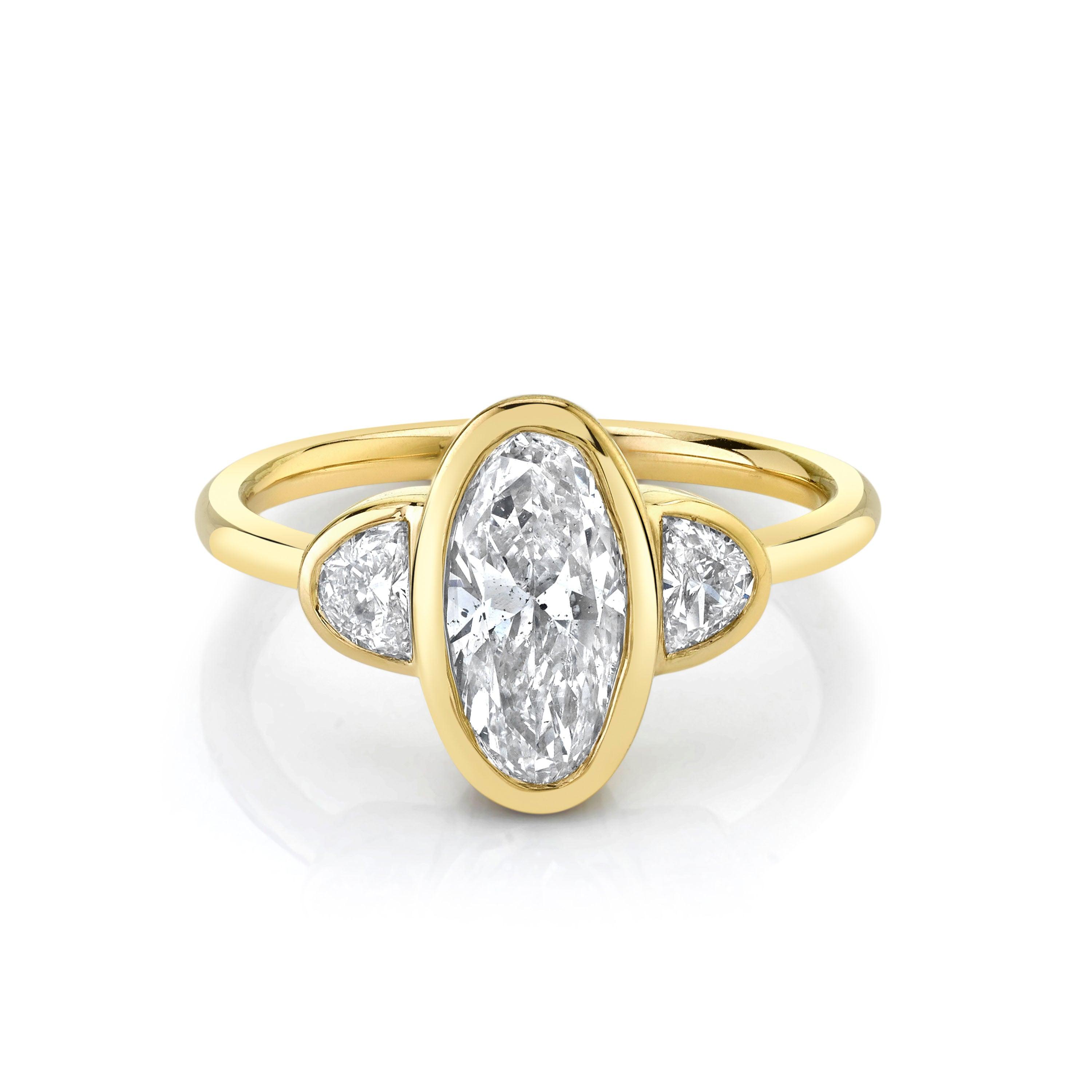 Marrow Fine Jewelry Antique Moval Half Moons Ring