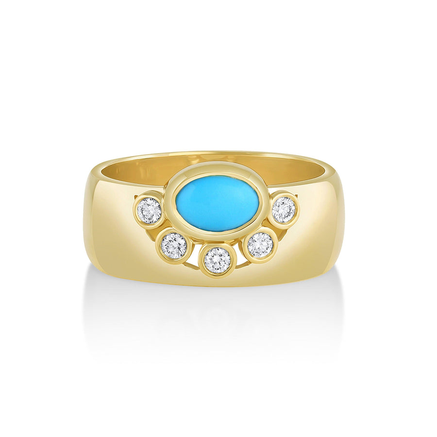 Marrow Fine Jewelry Apollonia Turquoise Cigar Band [Yellow Gold]