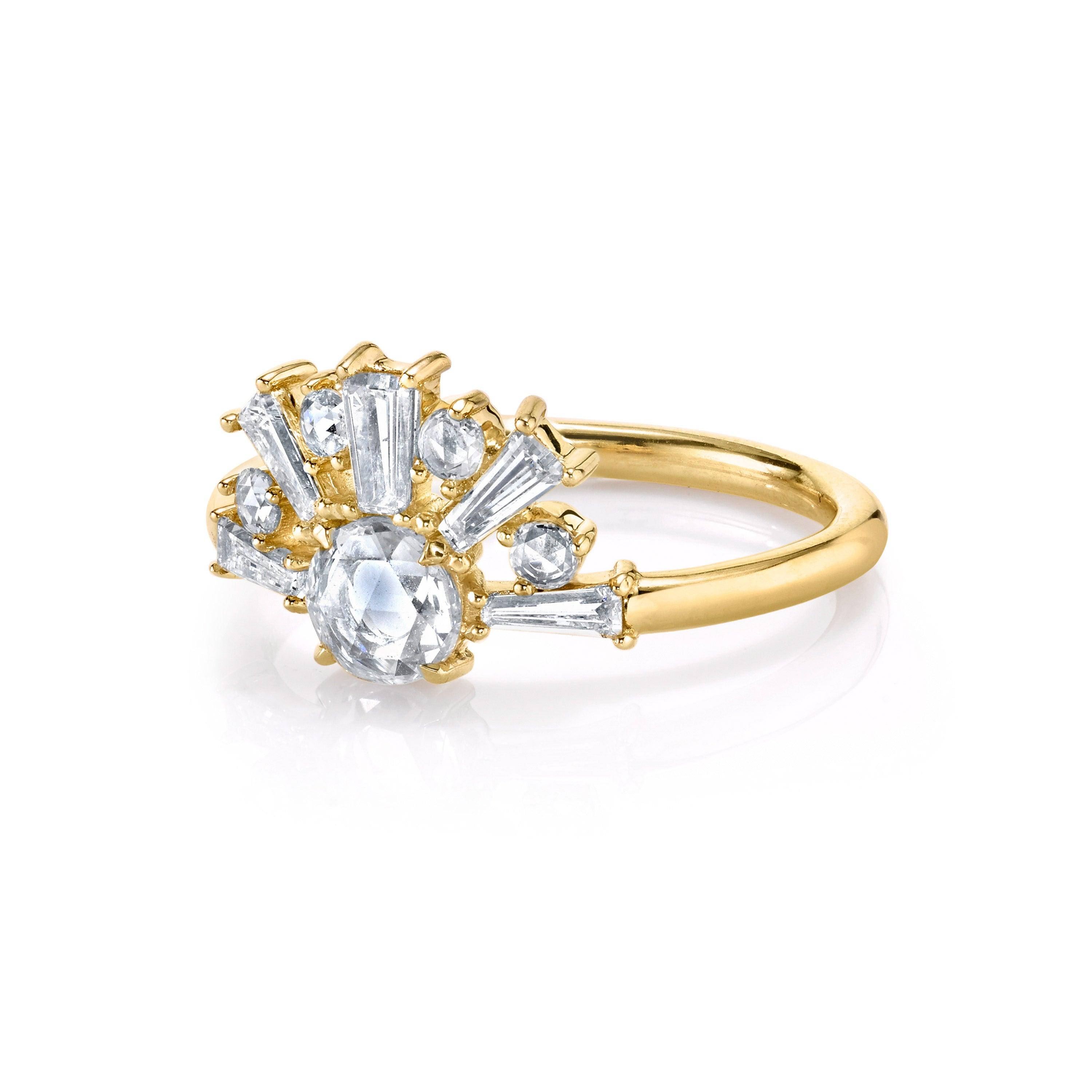 Marrow Fine Jewelry White Diamond Rose Cut Art Deco Ring