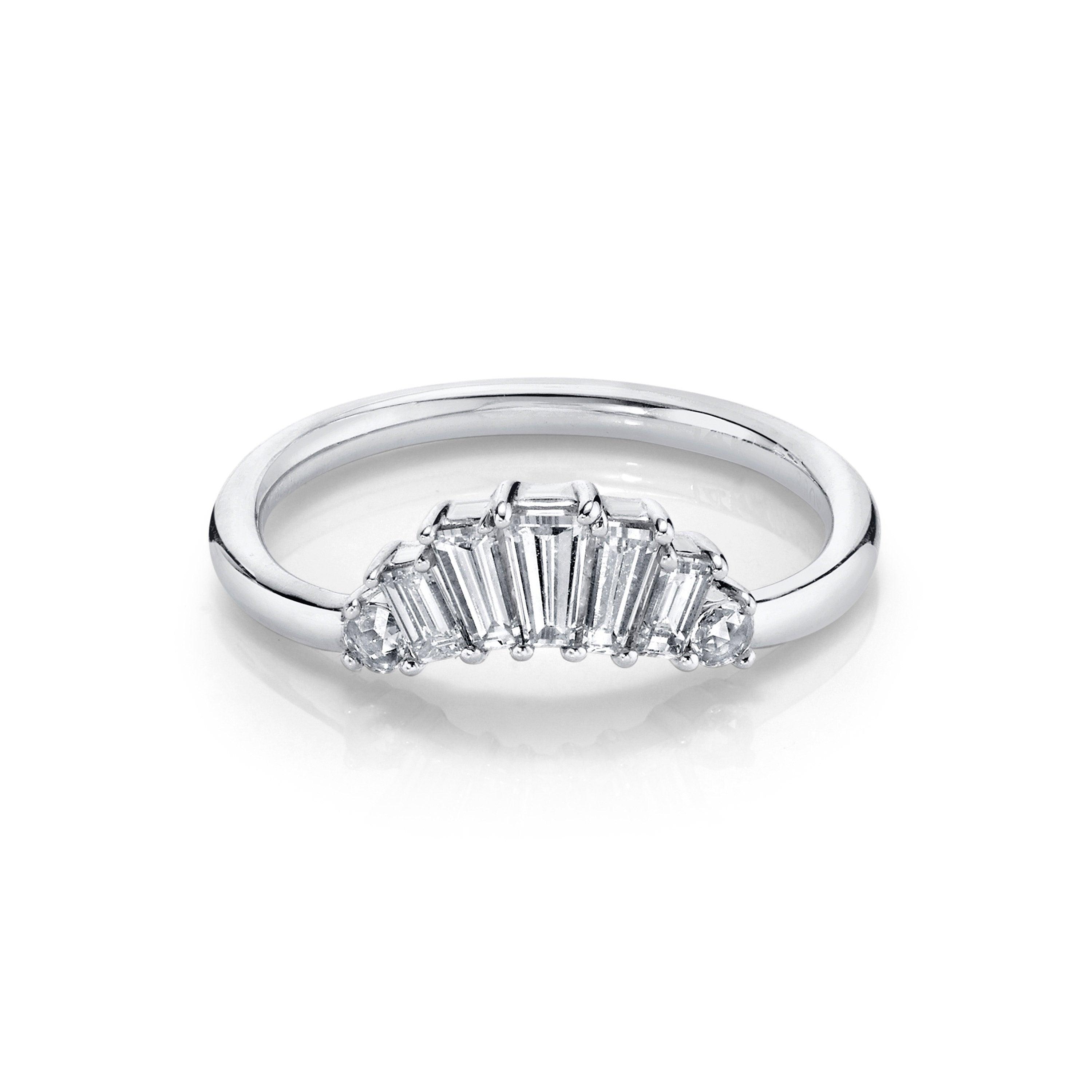 White Diamond Analee Art Deco Band 14K White Gold 5.75 by Marrow Fine