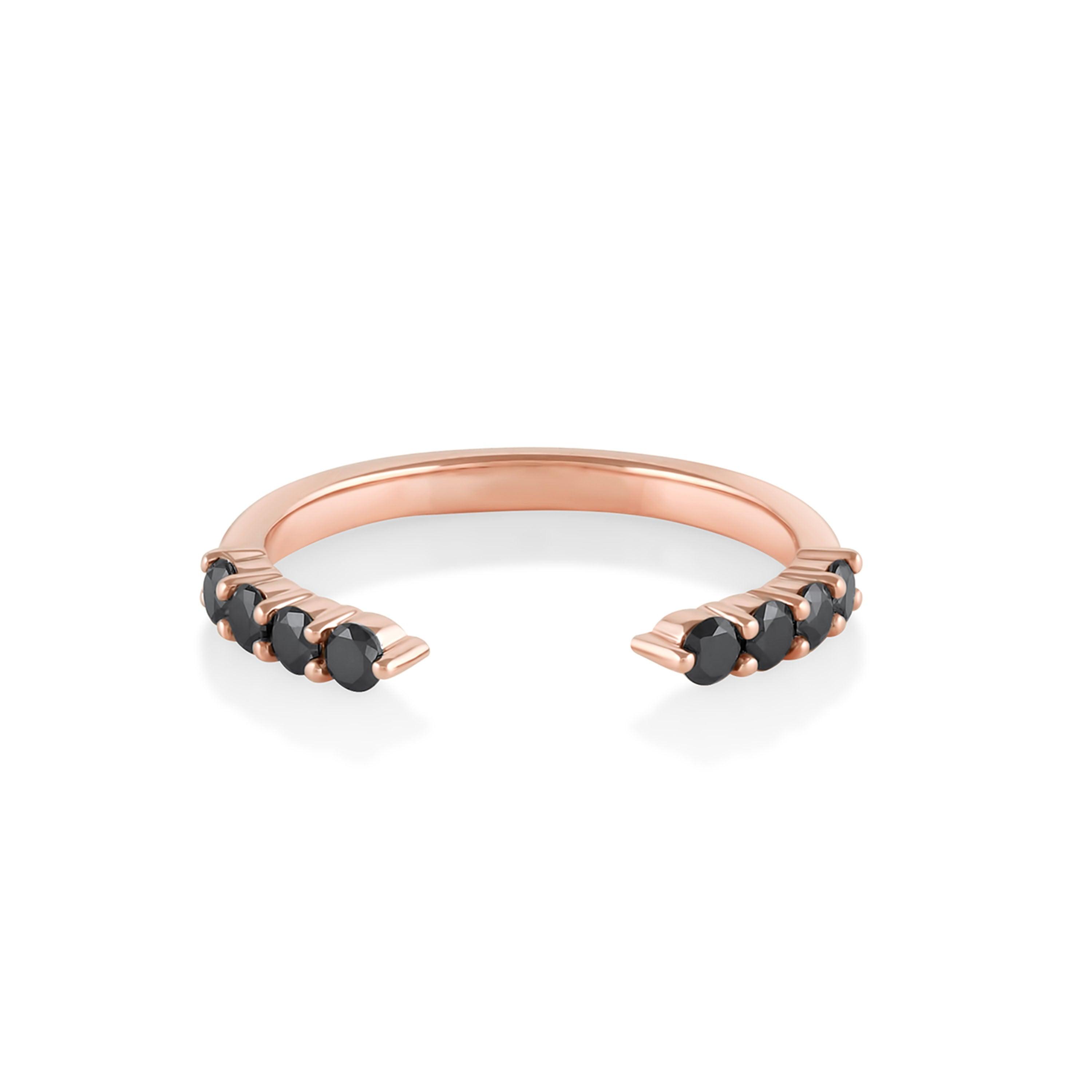 Marrow Fine Jewelry Black Diamond Cosmic Light Open Shank Band