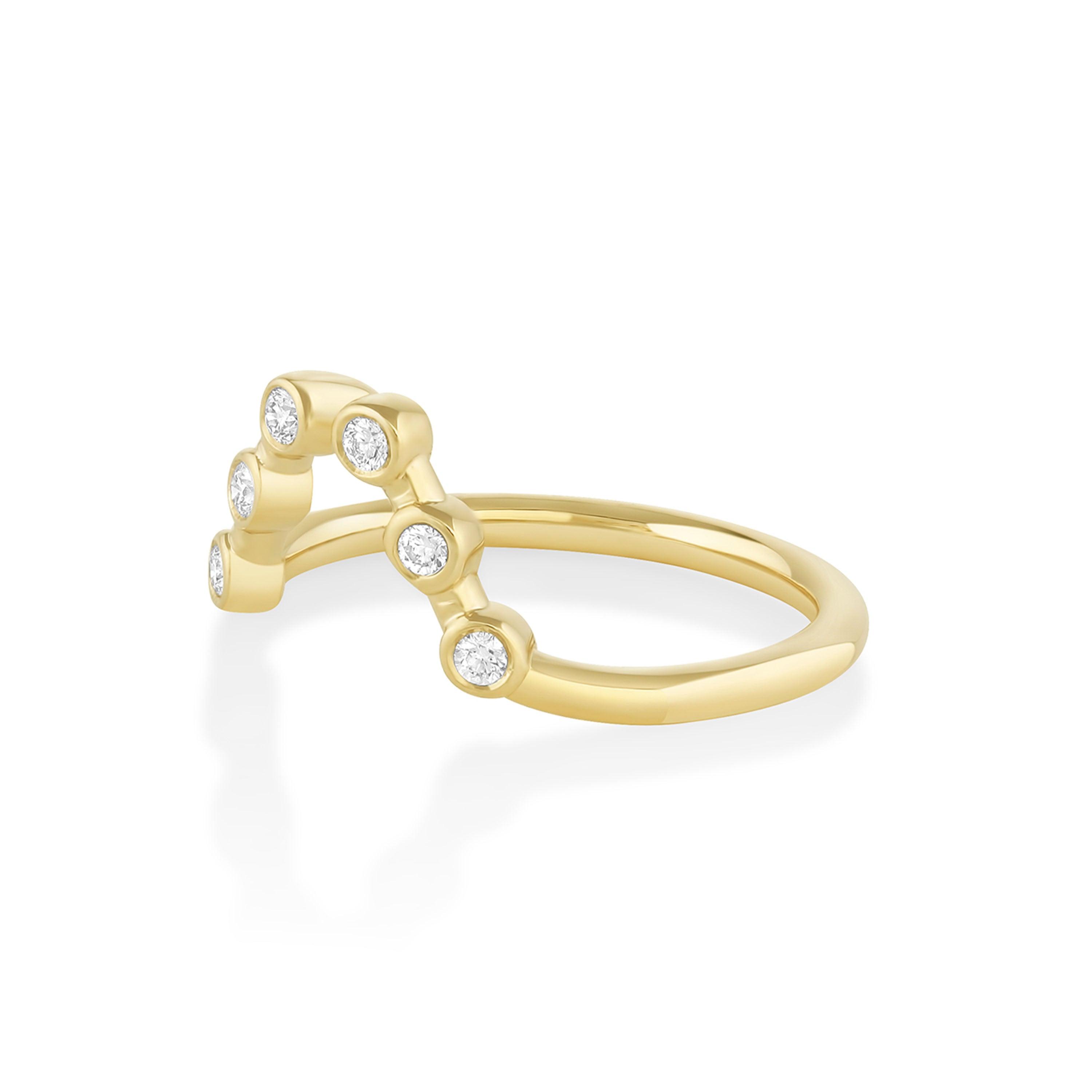 Marrow Fine Jewelry White Diamond Bezeled Wave Ballerina Band