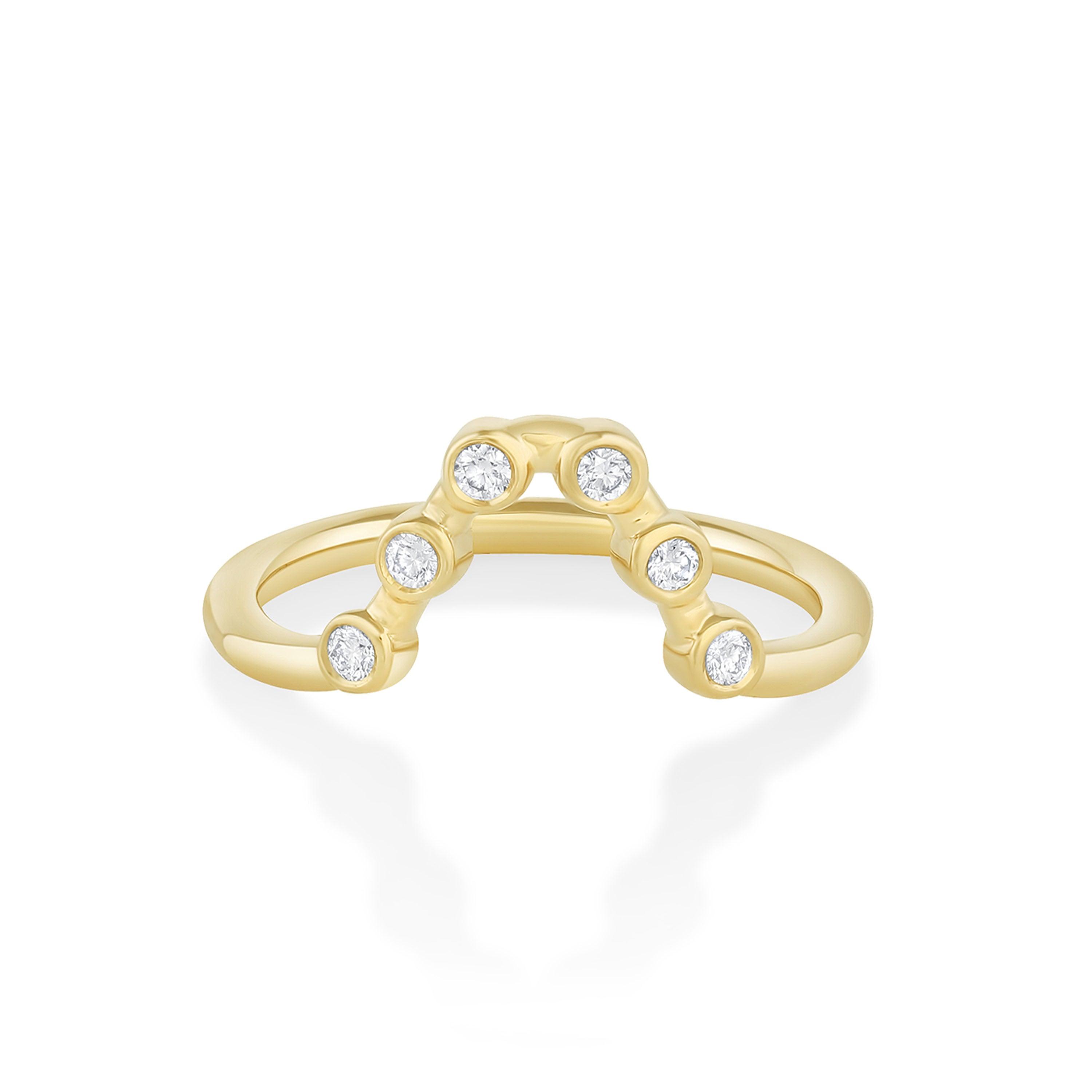 Marrow Fine Jewelry White Diamond Bezeled Wave Ballerina Band