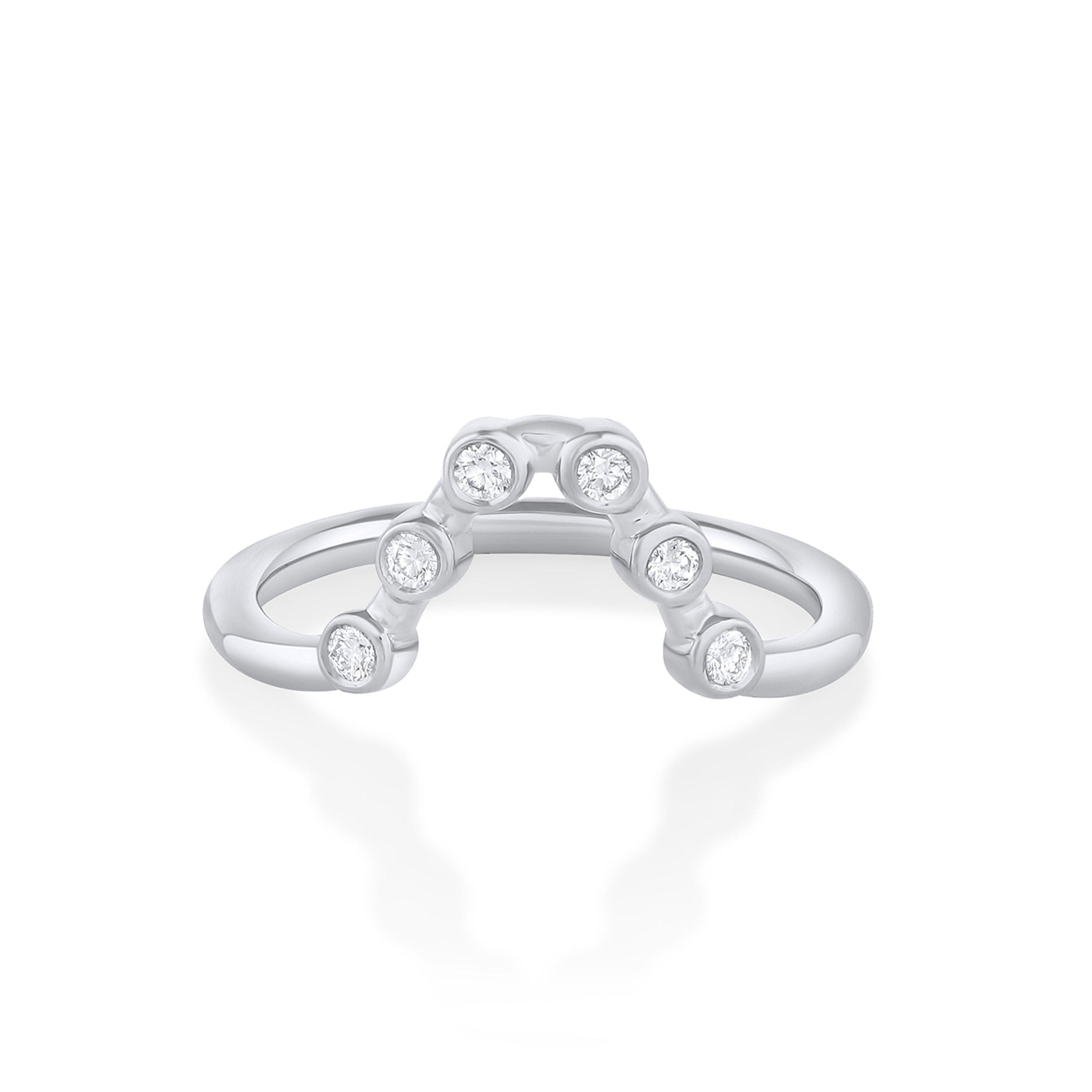 Marrow Fine Jewelry White Diamond Bezeled Wave Ballerina Band
