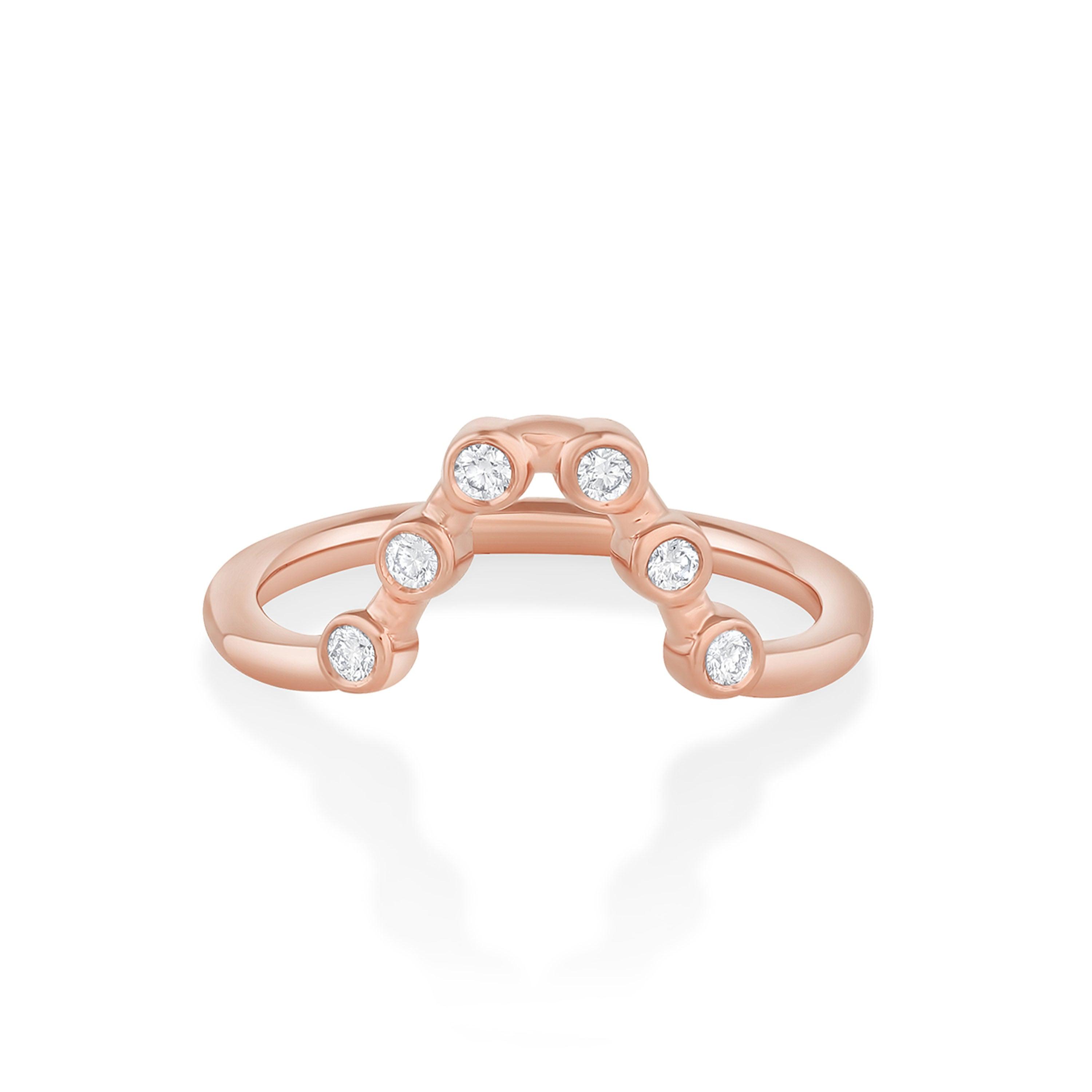Marrow Fine Jewelry White Diamond Bezeled Wave Ballerina Band