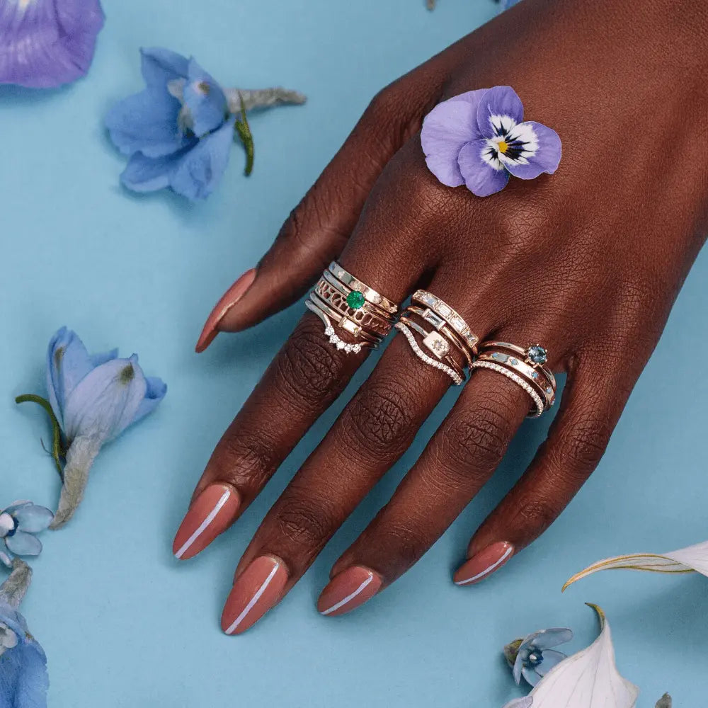 Aquamarine stackable ring deals