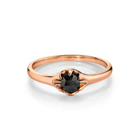 Marrow Fine Jewelry Black Diamond Rose Cut Buttercup Vintage Ring [Rose Gold]
